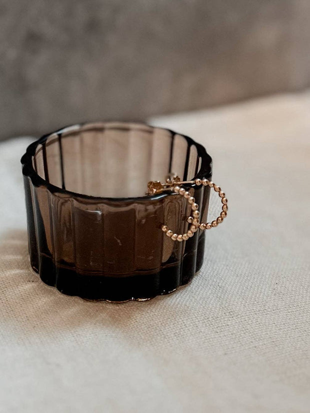 Beaded Huggie Hoop Earrings - Minimalist, Hypoallergenic: Gold