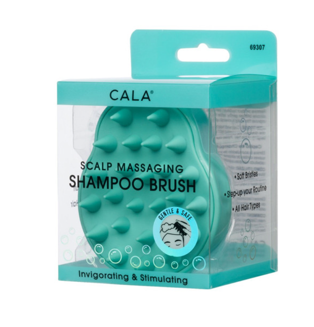 CALA Scalp Massaging Shampoo Shower Hair Brush: Mint