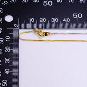 Aim Eternal - 14K Gold Filled 0.8mm Dainty Box Chain 7.5 Inch Slider Bracelet Adjustable bracelet | Z-907