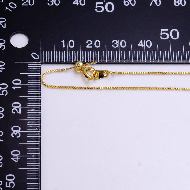 Aim Eternal - 14K Gold Filled 0.8mm Dainty Box Chain 7.5 Inch Slider Bracelet Adjustable bracelet | Z-907