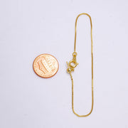 Aim Eternal - 14K Gold Filled 0.8mm Dainty Box Chain 7.5 Inch Slider Bracelet Adjustable bracelet | Z-907