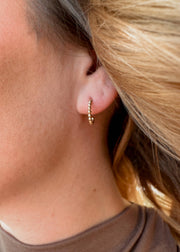 Beaded Huggie Hoop Earrings - Minimalist, Hypoallergenic: Gold