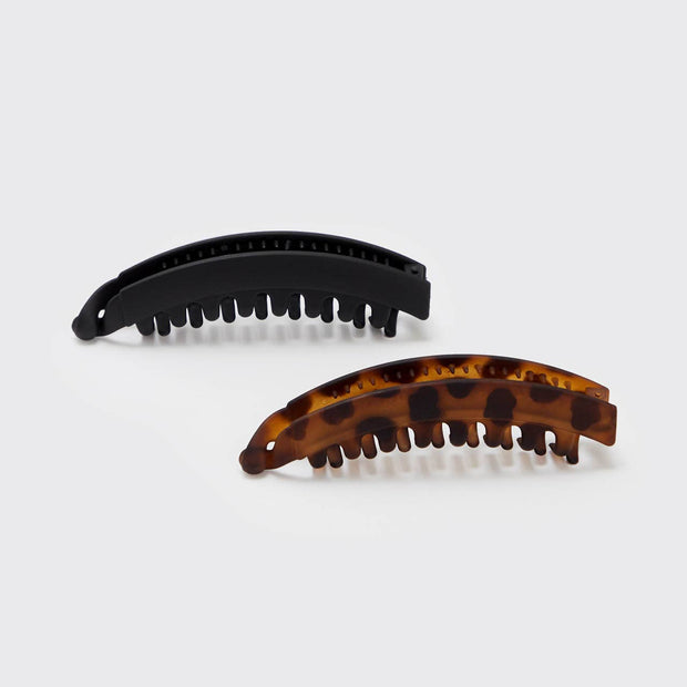 Banana Clips 2pc Set - Black & Tort