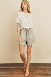 Cropped Raw Hem Tee