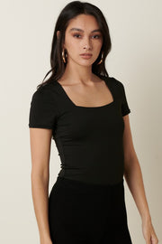 Square Neck Short Sleeve Bodysuit