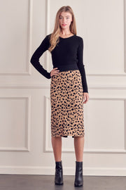 Animal Print Sweater Skirt