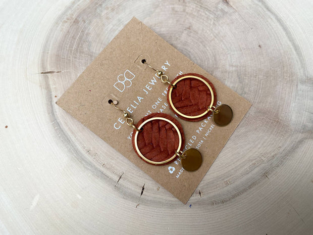 Cecelia Designs Jewelry - Small Circle Leather Earrings