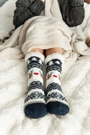 Reindeer Non-Slip Sherpa Lined Socks