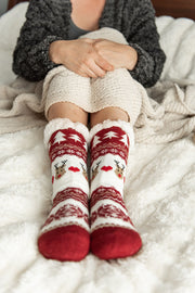 Reindeer Non-Slip Sherpa Lined Socks