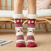 Reindeer Non-Slip Sherpa Lined Socks
