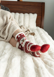 Reindeer Non-Slip Sherpa Lined Socks